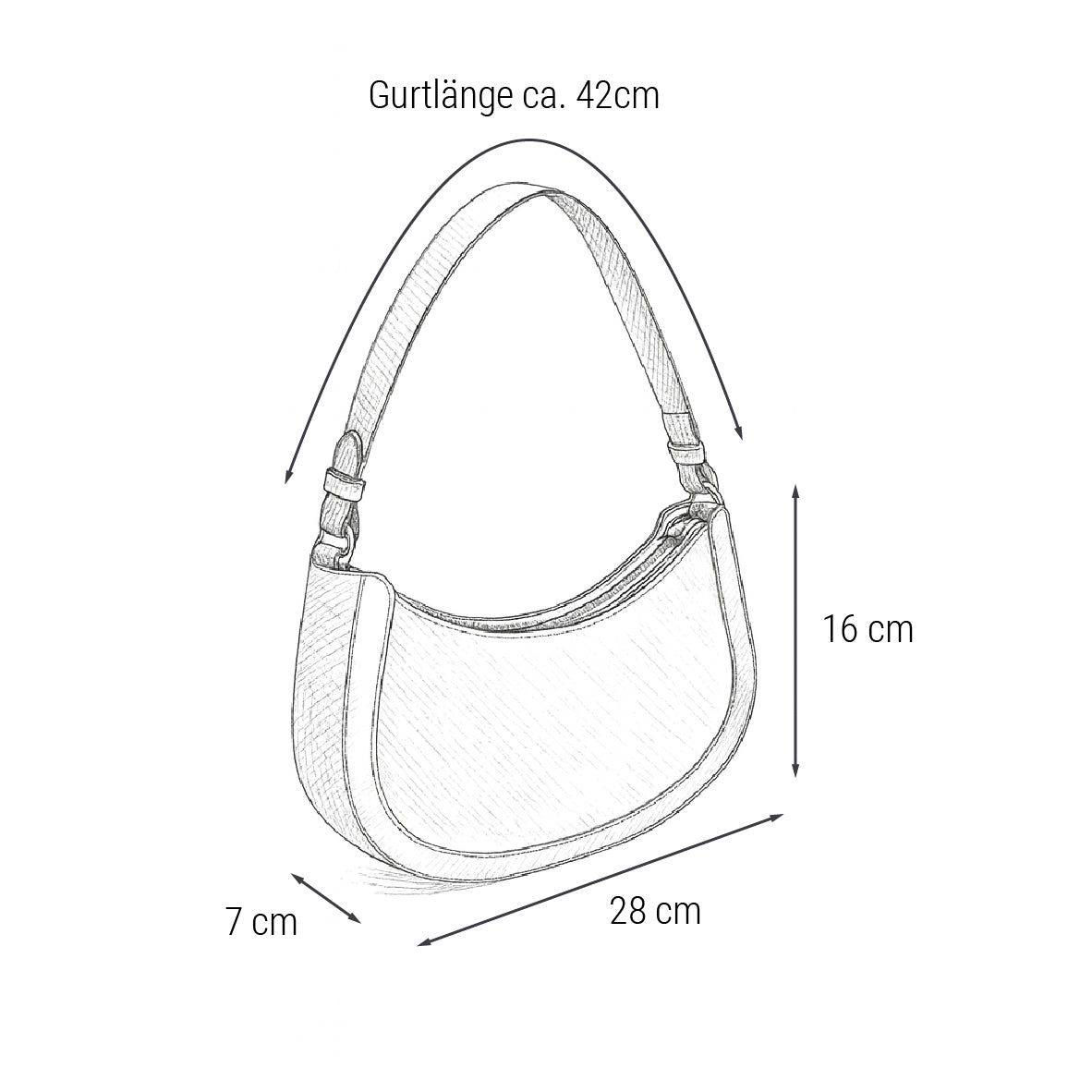 "Sassy" Handtasche mit kurzem Gurt