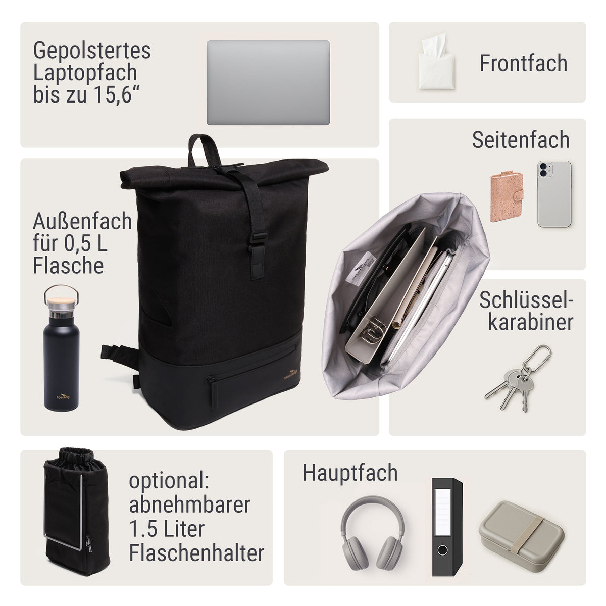"Daily" Rolltop Rucksack