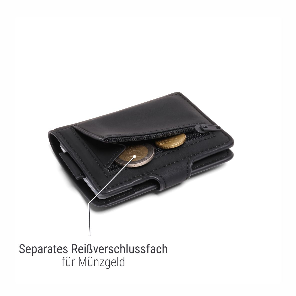 "Minimal" Karten-Portemonnaie mit Münzfach